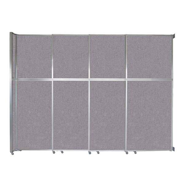 Operable Wall Sliding Room Divider 12'8" x 10'3/4" Cloud Gray Fabric